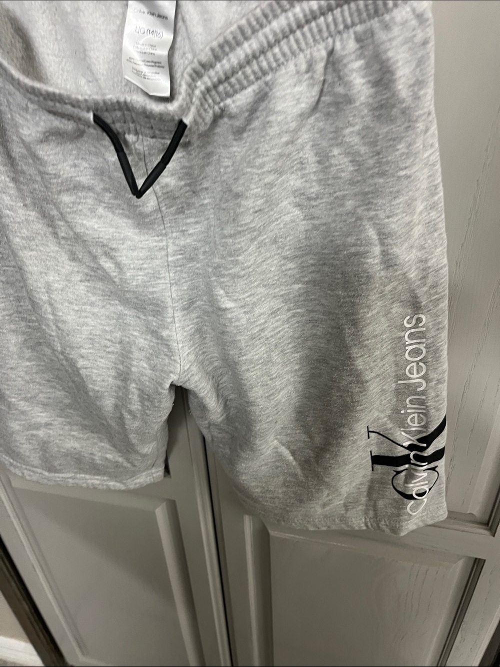 Calvin Klein Jean boys Light Gray Logo Athletic Shorts
